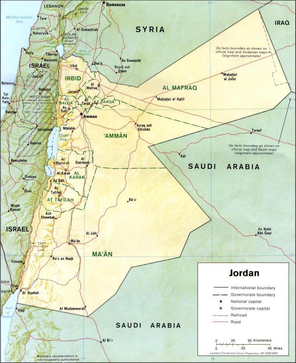 подробная карта Иордании