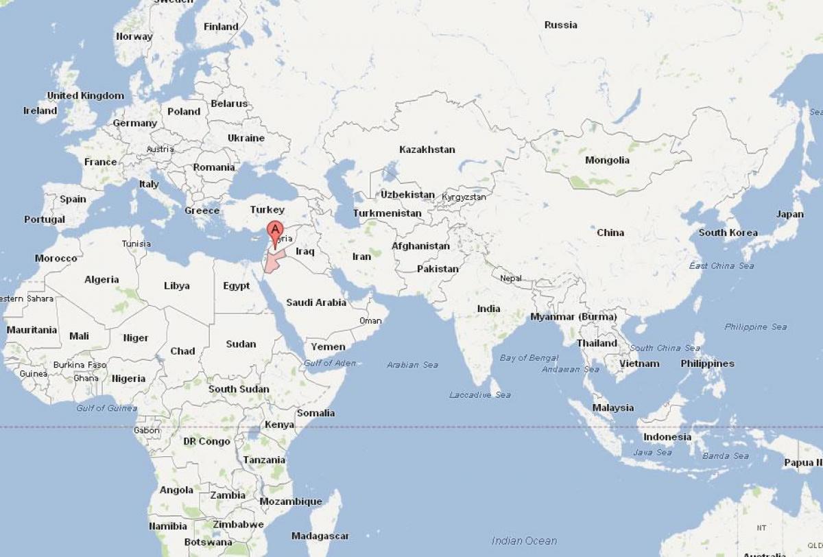 Расположение Иордания на карте мира