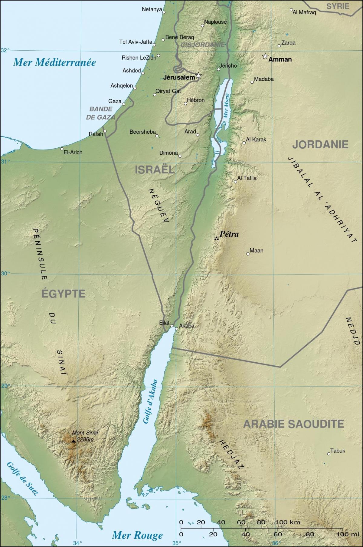 карта Иордании Петра показывает