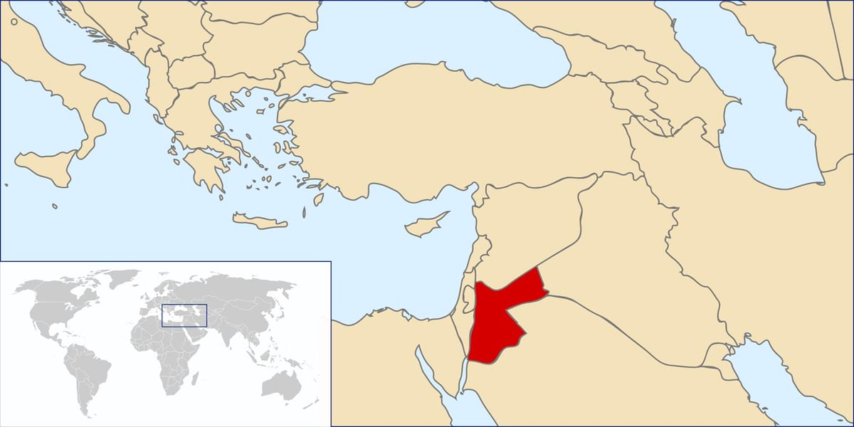 Иордания на карте мира