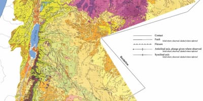 Карта Иордании геологии
