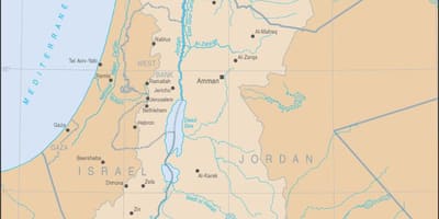 Карта реки Иордан на мир