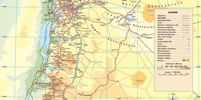 Карта физическая карта Иордании